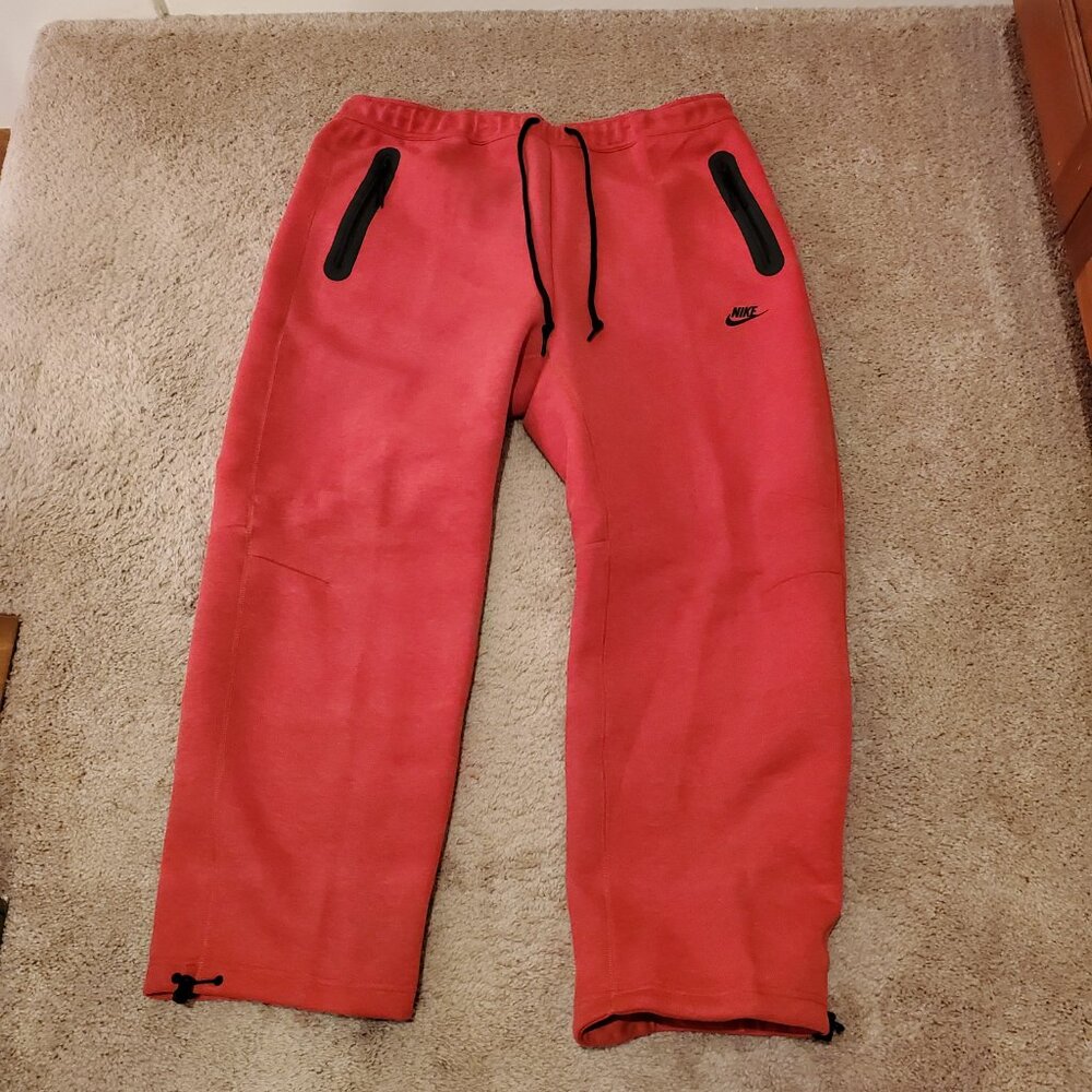NWT Nike Tech Fleece men's Sweatpants Standard Fit Straight leg XXL red heather - Picture 5 of 12